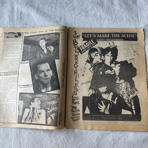 1978 Slash Magazine Punk Vol 1 No 7 Screamers Germs Ramones Controllers Dickies - Picture 3 of 5